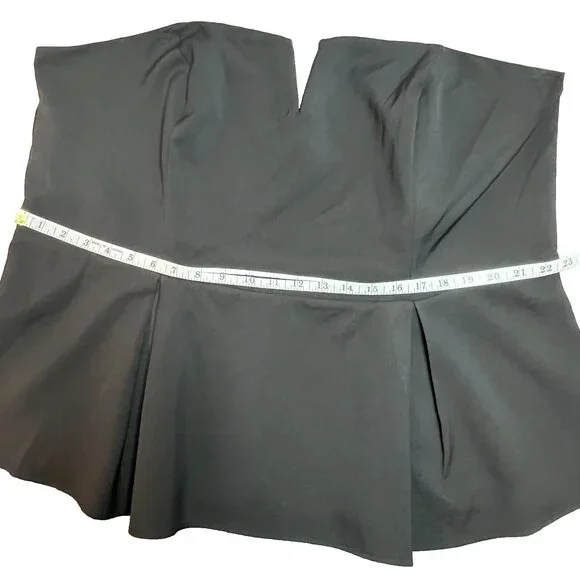 City Chic Black Strapless Peplum Top Womens Size 22W Zip Back Sweetheart - Picture 16 of 16
